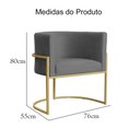 Ver imagem 5 de Poltrona Decorativa Luana Base em Metal Linho Cores - DS Estofados - Cinza