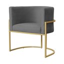 Ver imagem 1 de Poltrona Decorativa Luana Base em Metal Linho Cores - DS Estofados - Cinza