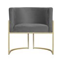 Ver imagem 2 de Poltrona Decorativa Luana Base em Metal Linho Cores - DS Estofados - Cinza