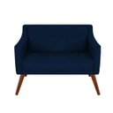 Ver imagem 2 de Kit Namoradeira + 02 Poltronas Decorativa Gabriela Suede Azul Marinho - Dominic Decor