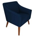 Ver imagem 3 de Kit Namoradeira + 02 Poltronas Decorativa Gabriela Suede Azul Marinho - Dominic Decor