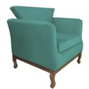 Ver imagem 2 de Poltrona Decorativa Veneza Suede Azul Turquesa - Dominic Decor
