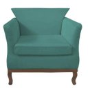 Ver imagem 1 de Poltrona Decorativa Veneza Suede Azul Turquesa - Dominic Decor