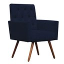 Ver imagem 2 de Kit 2 Poltronas Decorativa Nina Capitonê Suede Azul Marinho - Dominic Decor