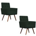Ver imagem 1 de Kit 2 Poltronas Decorativa Nina Capitonê Suede Verde - Dominic Decor