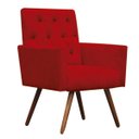 Ver imagem 2 de Kit 2 Poltronas Decorativa Nina Capitonê Suede Vermelho - Dominic Decor