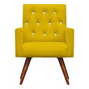 Ver imagem 3 de Kit 2 Poltronas Decorativa Nina Capitonê Suede Amarelo com Strass - Dominic Decor