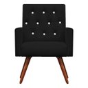 Ver imagem 3 de Kit 2 Poltronas Decorativa Nina Capitonê Suede Preto com Strass - Dominic Decor