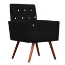 Ver imagem 2 de Kit 2 Poltronas Decorativa Nina Capitonê Suede Preto com Strass - Dominic Decor