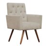 Poltrona Decorativa Nina Capitonê Suede Bege - Dominic Decor - 1
