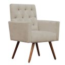 Ver imagem 1 de Poltrona Decorativa Nina Capitonê Suede Bege - Dominic Decor
