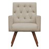 Poltrona Decorativa Nina Capitonê Suede Bege - Dominic Decor - 2