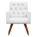 Ver imagem 2 de Poltrona Decorativa Nina Capitonê Suede Branco - Dominic Decor