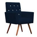 Ver imagem 1 de Poltrona Decorativa Nina Capitonê Suede Azul Marinho com Strass - Dominic Decor
