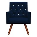 Ver imagem 2 de Poltrona Decorativa Nina Capitonê Suede Azul Marinho com Strass - Dominic Decor