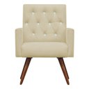 Ver imagem 2 de Poltrona Decorativa Nina Capitonê Suede Bege com Strass - Dominic Decor