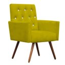 Ver imagem 1 de Poltrona Decorativa Nina Capitonê Suede Mostarda com Strass - Dominic Decor