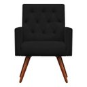 Ver imagem 3 de Kit Namoradeira + 2 Poltronas Decorativa Nina Capitonê Suede Preto - Dominic Decor