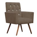 Ver imagem 1 de Poltrona Decorativa Nina Capitonê Suede Cappuccino com Strass - Dominic Decor