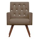 Ver imagem 2 de Poltrona Decorativa Nina Capitonê Suede Cappuccino com Strass - Dominic Decor