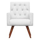 Ver imagem 2 de Poltrona Decorativa Nina Capitonê Suede Branco com Strass - Dominic Decor