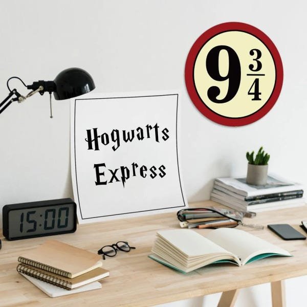 Placa Decorativa 30x30 9 3 Quartos Harry Potter - 2