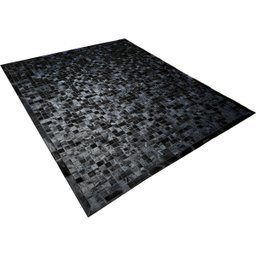 Promoção! Tapete De Couro Preto Tingido 2,00x2,50 Com Bordas - 2