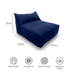 Puff Poltrona Jardim Solare - Pufe Grande Azul Resistente a Água para Área Externa - 8