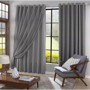 Cortina Blackout com Voil 4,00 X 2,30 Cinza