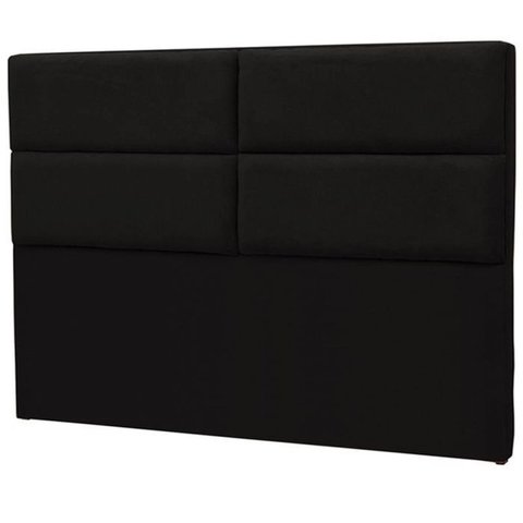 Cabeceira Box Solteiro Barcelona 90 Cm Tca 944 - Veludo Preto