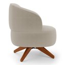 Ver imagem 4 de Poltrona Decorativa Orgânica Living Have Base Madeira Giratória Bouclê Bege - Desk Design