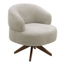 Ver imagem 2 de Poltrona Decorativa Orgânica Living Have Base Madeira Giratória Bouclê Bege - Desk Design