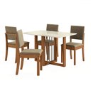Ver imagem 2 de Mesa de Jantar 4 Lugares Carmen com Vidro Canela/off White/bege - Kappesberg Jantar
