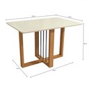 Ver imagem 4 de Mesa de Jantar 4 Lugares Carmen com Vidro Canela/off White/bege - Kappesberg Jantar