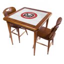 Ver imagem 1 de Cj Mesa Madeira Azulejo 80x80cm - Base 4pé 78cm + 2 Cadeiras 43 - Natural - Duff