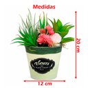 Ver imagem 5 de Arranjo Vaso Decoração Suculenta Flor Planta Artificial 20cm Fleurs