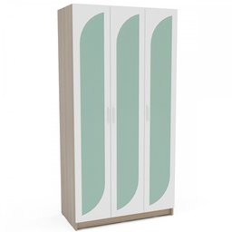 Guarda-Roupa Infantil Fox 3 Portas 2 Gavetas Legno Salinas/Verde Bellagio/Branco - Politorno - 2