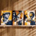 Ver imagem 3 de Kit 3 Quadro Decorativo Estátua Mitologia Escultura Grega 28x20cm