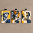 Ver imagem 4 de Kit 3 Quadro Decorativo Estátua Mitologia Escultura Grega 28x20cm