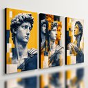 Ver imagem 1 de Kit 3 Quadro Decorativo Estátua Mitologia Escultura Grega 28x20cm