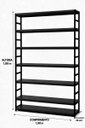 Ver imagem 4 de Estante Multiuso Organizador Livreiro Estilo Industrial 180x190 Preto Total