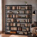 Ver imagem 1 de Estante Multiuso Organizador Livreiro Estilo Industrial 180x190 Preto Total