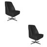 Poltrona Kit 2 Cadeiras Giratória Paris Suede Preto - Dominic Decor - 1