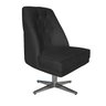 Poltrona Kit 2 Cadeiras Giratória Paris Suede Preto - Dominic Decor - 2