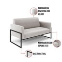 Ver imagem 2 de Sofá Namoradeira com Poltrona Base Industrial Alta Preto Marisa Veludo D03 - D\'rossi Cor Cinza