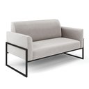 Ver imagem 4 de Sofá Namoradeira com Poltrona Base Industrial Alta Preto Marisa Veludo D03 - D\'rossi Cor Cinza