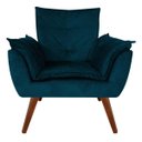 Ver imagem 2 de Kit Namoradeira + 02 Poltronas Decorativa Opalla Suede Azul Royal - Dominic Decor