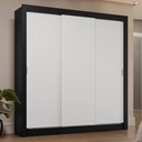 Ver imagem 1 de Guarda-roupa Casal 3 Portas de Correr Preto/branco Sublime Plus Madesa