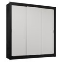 Ver imagem 3 de Guarda-roupa Casal 3 Portas de Correr Preto/branco Sublime Plus Madesa