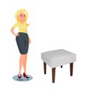 Ver imagem 2 de Puff Decorativo Lisa Suede Branco - Dominic Decor